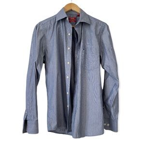Men’s Izod Blue Striped Collared Shirt Size S - perfect condition